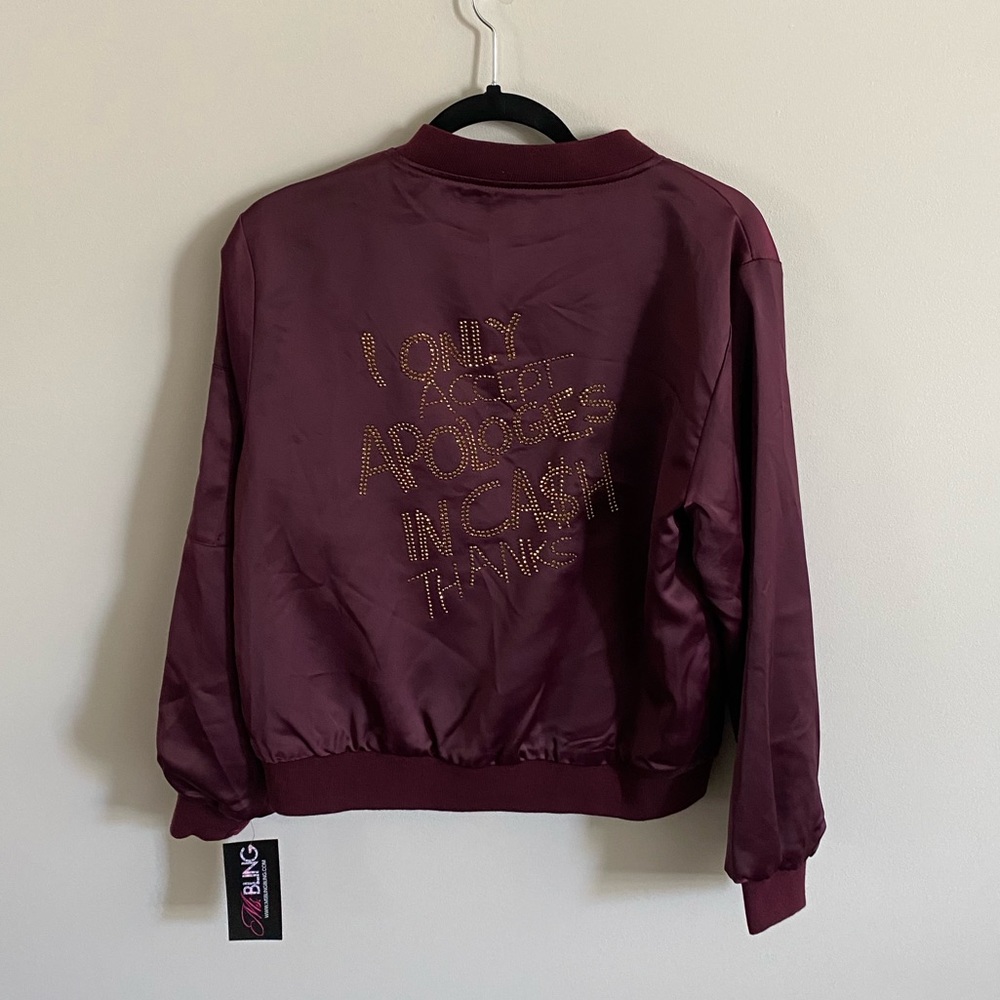 Maroon Bomber Jacket •NWT•